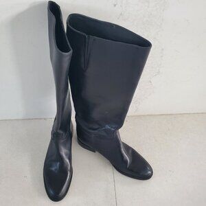 Charles David Women's Black Leather Pull On Riding Boots made in Spain  9